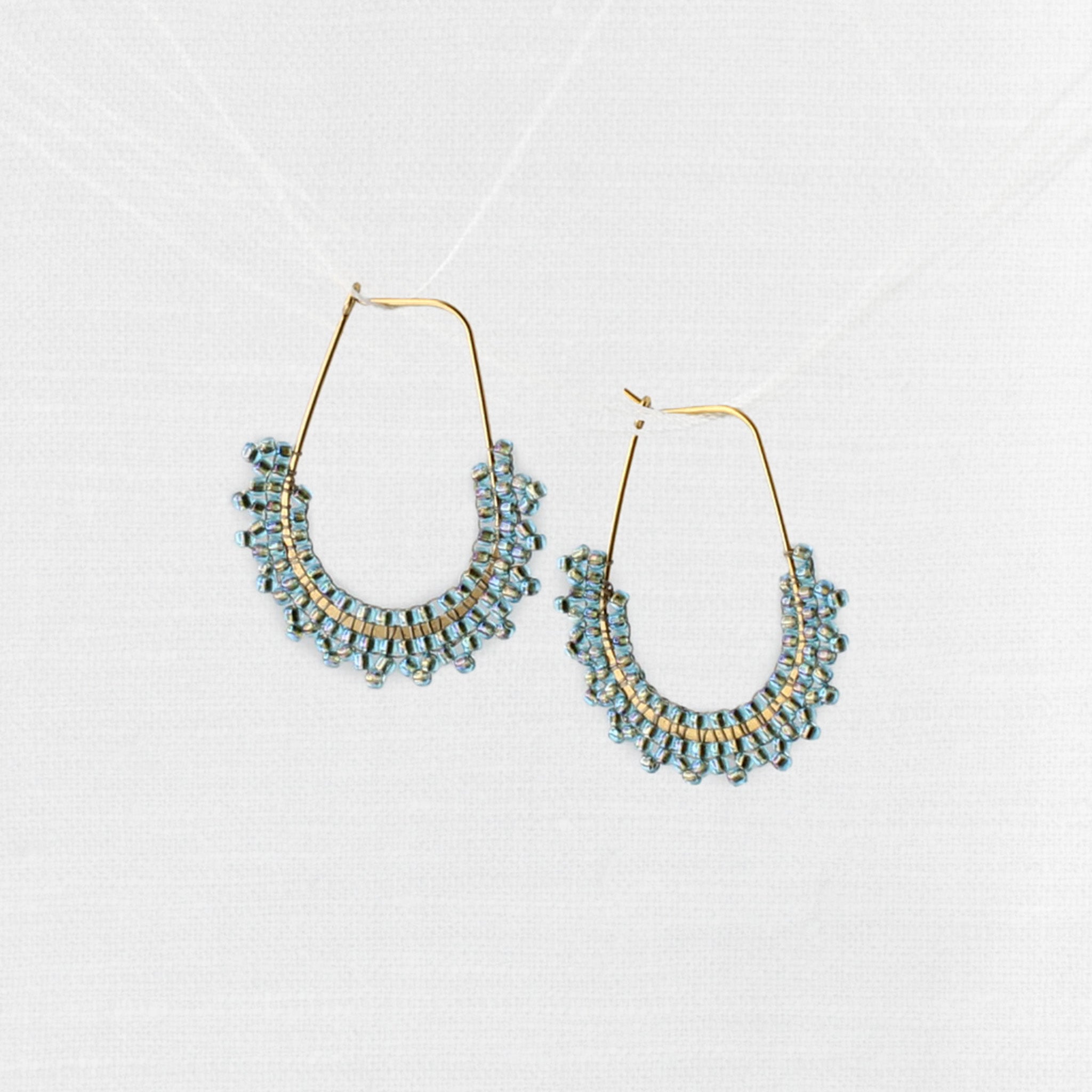 Aquamarine Gold Hoops
