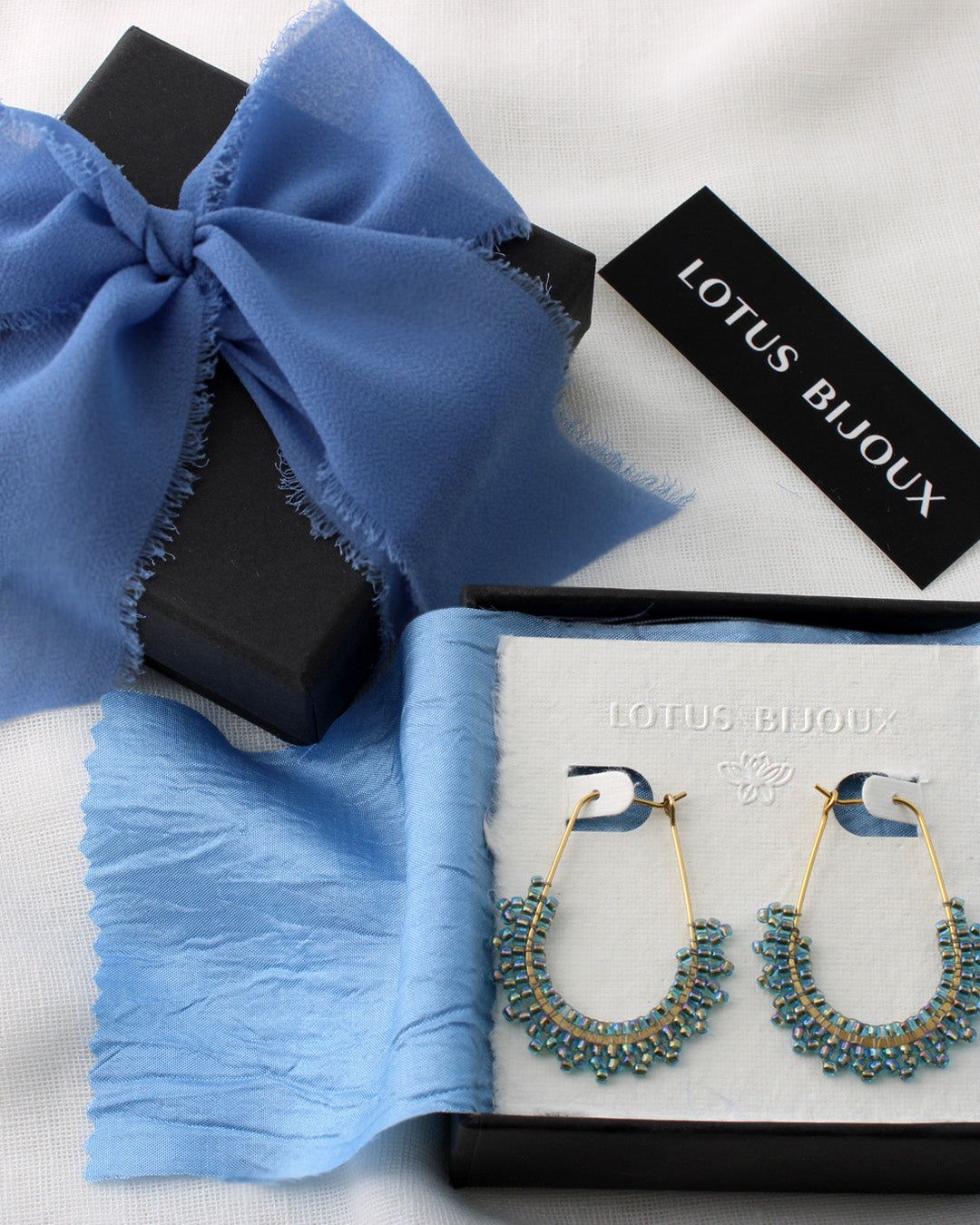 Aquamarine Gold Hoops