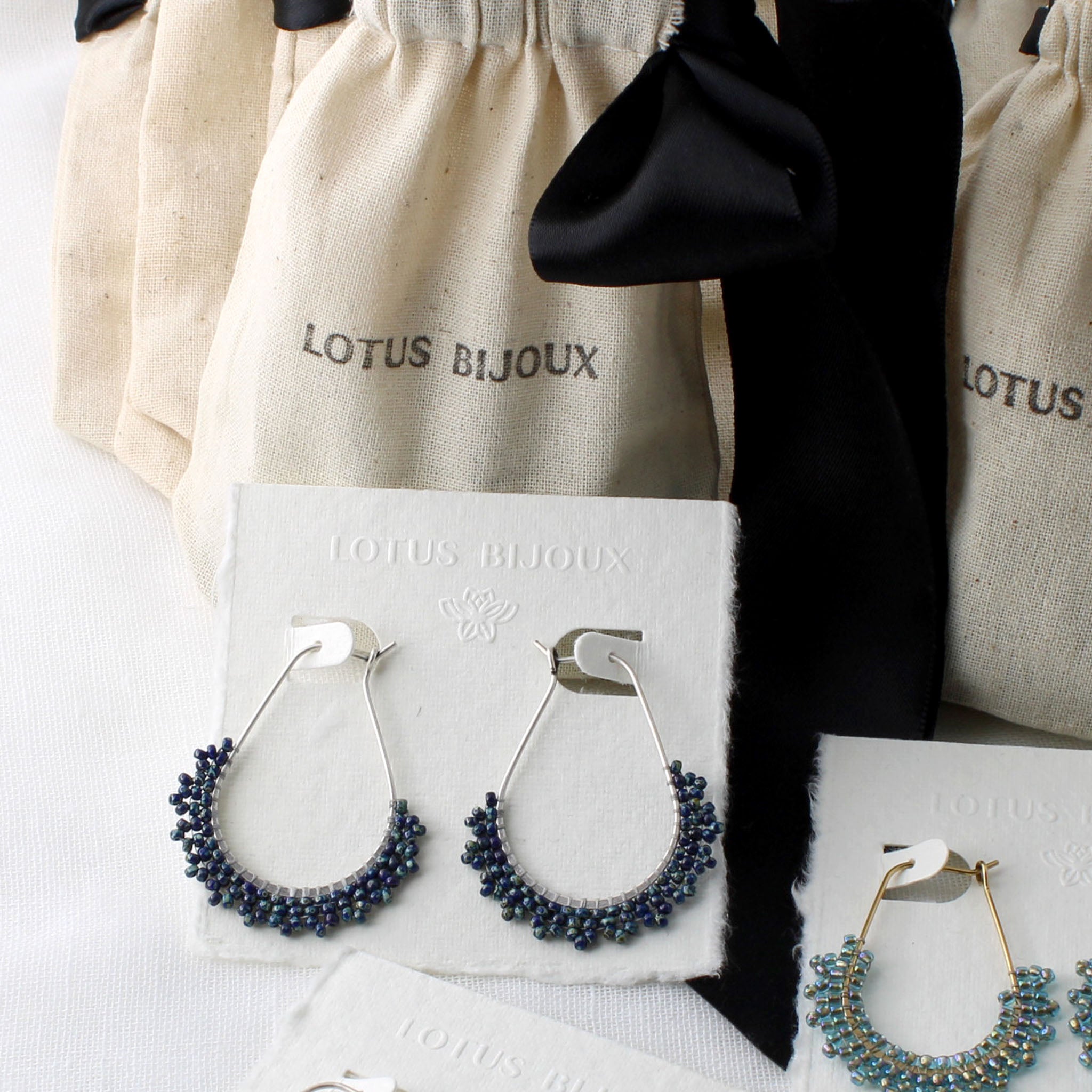 Cobalt Blue Glass and Silver Earrings