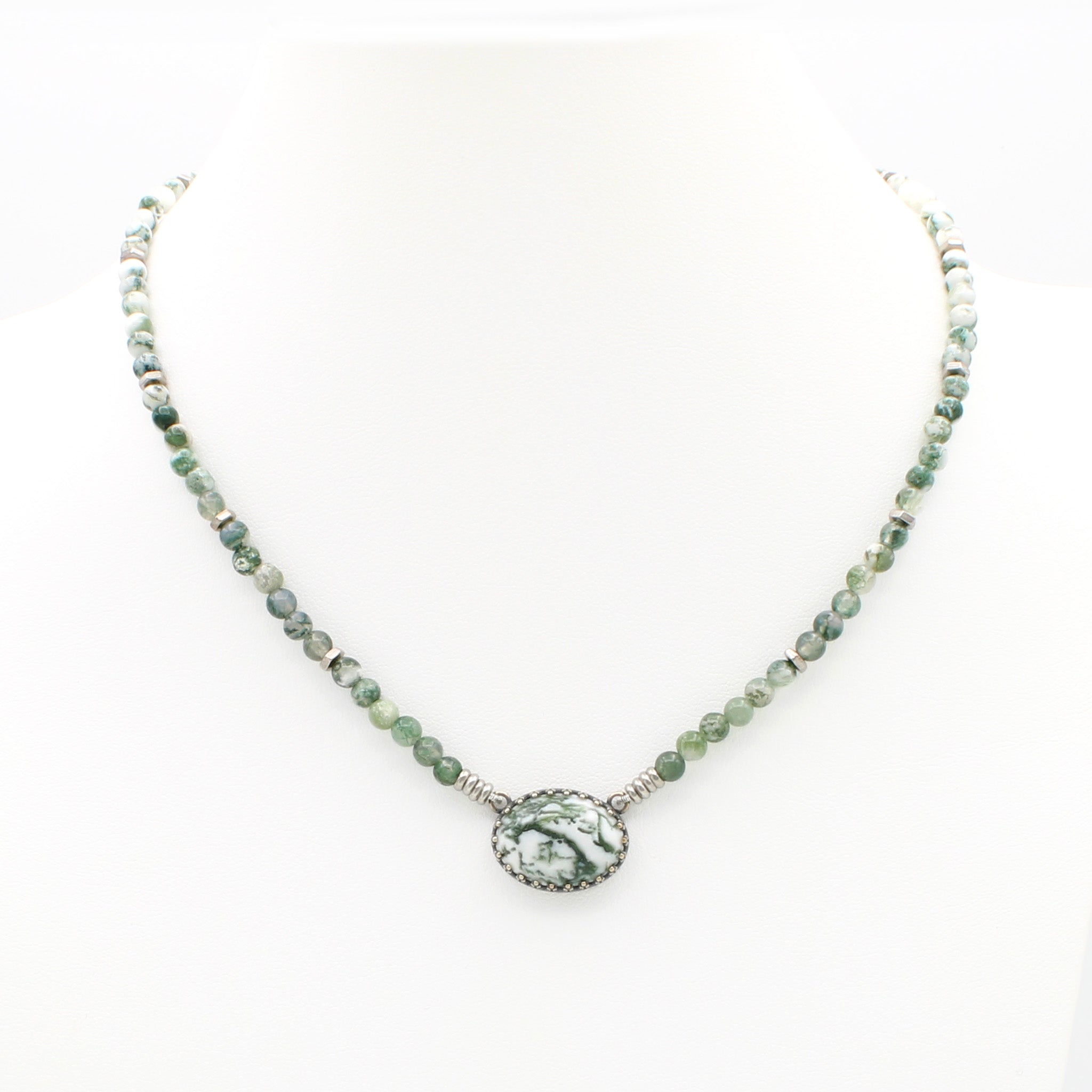 Tree Agate Flourish Necklace