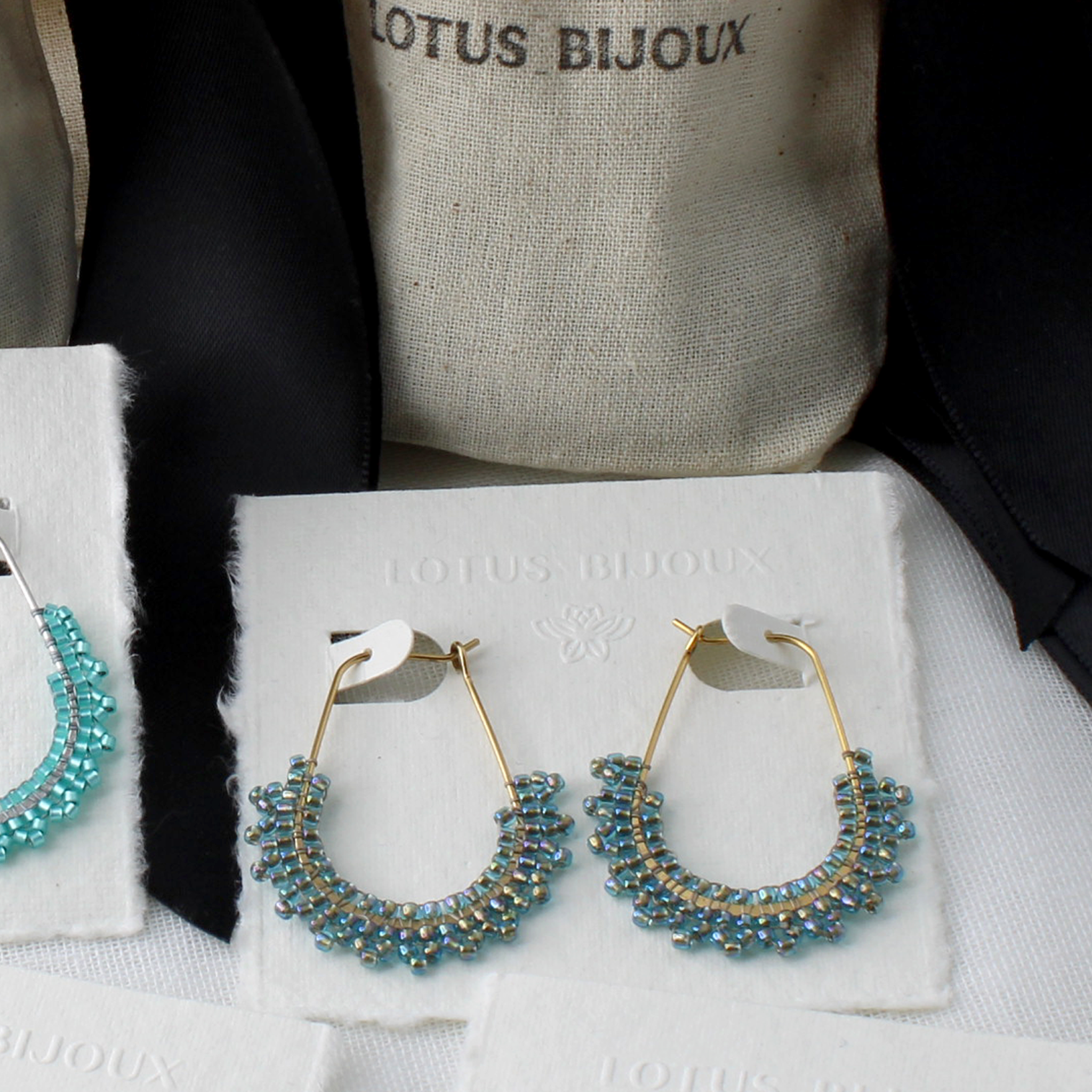 Aquamarine Gold Hoops