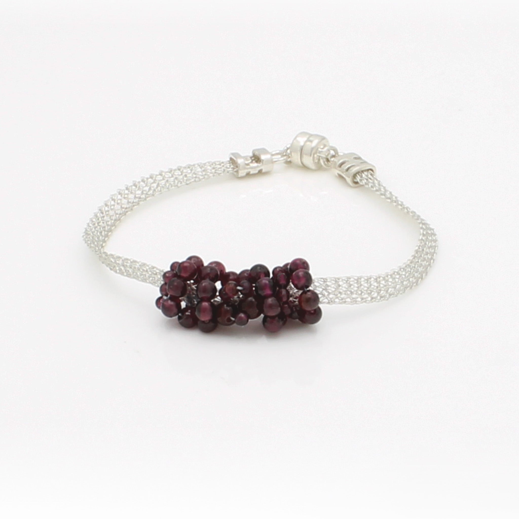 Garnet Gemstone Cluster Bracelet